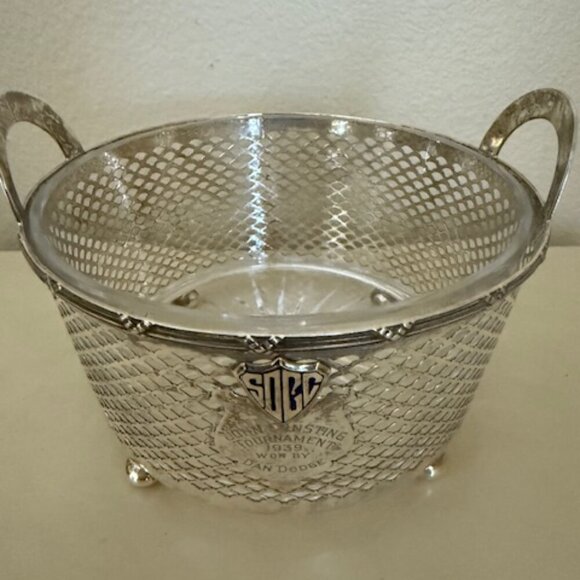 antique sterling basket trophy - Picture 7 of 8